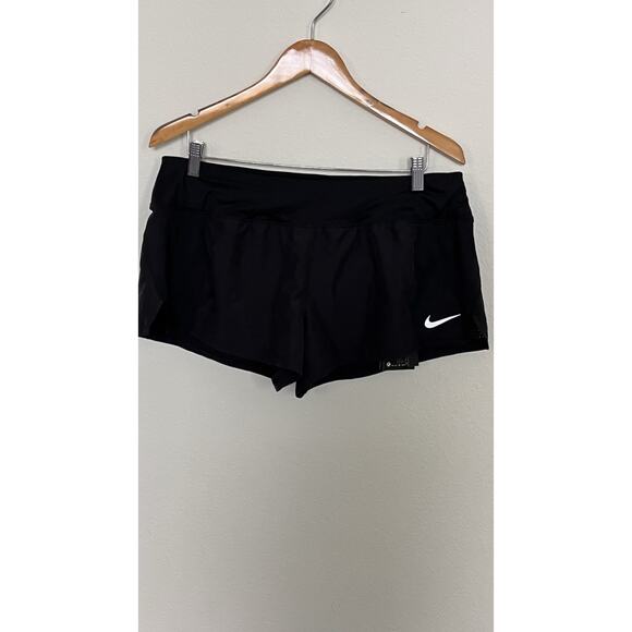 Nike Shorts Womens Sz XL DRI-FIT Running Performance Gym Brief Lined BLACK - Picture 1 of 8